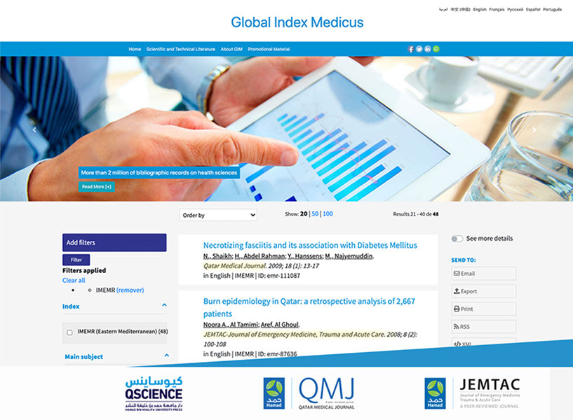 Two HBKU Press QScience Journals Indexed With the World Health Organization